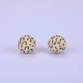 Printed Round Silicone Focal Beads