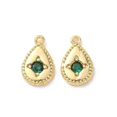 Brass Micro Pave Cubic Zirconia Charms