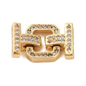 Brass Micro Pave Clear Cubic Zirconia Fold Over Clasps