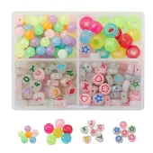 4 Style Luminous Acrylic & Plastic Beads