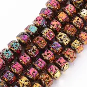 Electroplated Natural Lava Rock Beads Strands