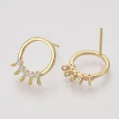 Brass Cubic Zirconia Stud Earring Findings
