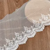 5 Yards Milk Fiber Gauze Embroidery Lace Ribbon Trims Fabric