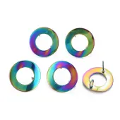 Rainbow Color 304 Stainless Steel Stud Earring Findings