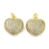 Brass Micro Pave Clear Cubic Zirconia Pendants