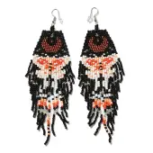 Bohemia Woven Glass Seed Bead Dangle Earrings