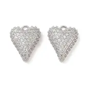 Brass Micro Pave Clear Cubic Zirconia Pendants
