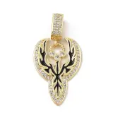 Brass Micro Pave Cubic Zirconia Pendants