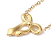 Ion Plating(IP) 304 Stainless Steel Cable Chain Bowknot Pendant Necklaces