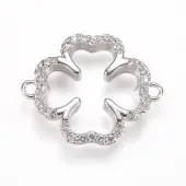 Brass Micro Pave Cubic Zirconia Links