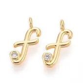 Brass Micro Pave Cubic Zirconia Charms