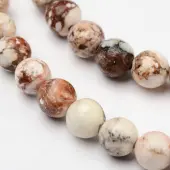Round Natural Magnesite Beaded Strands
