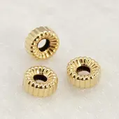 Yellow Gold Filled Corrugated Beads