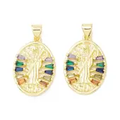 Rack Plating Brass Micro Pave Cubic Zirconia Pendants