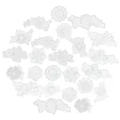 24Pcs 12 Styles Computerized Embroidery Polyester Ornament Accesories