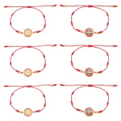 6Pcs Saint Benedict Medal Alloy Link Bracelets Set
