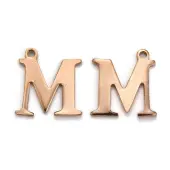 Ion Plating(IP) 304 Stainless Steel Alphabet Charms