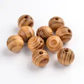 Round Natural Wood Beads