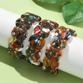 Lampwork Beads Stretch Bracelets for Men Women