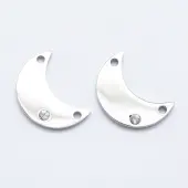 316 Surgical Stainless Steel Micro Pave Cubic Zirconia Links connectors