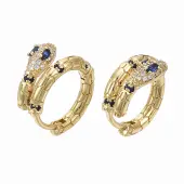 Brass Micro Pave Clear Cubic Zirconia Huggie Hoop Earrings