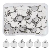 SUPERFINDINGS 80Pcs 304 Stainless Steel Charms