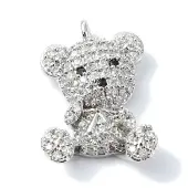 Rack Plating Brass Pave Cubic Zirconia Pendants