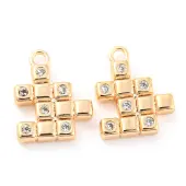 Brass Micro Pave Cubic Zirconia Charms