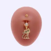 316L Surgical Stainless Steel Micro Pave Clear Cubic Zirconia Belly Rings