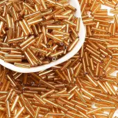 Silver Lined Transparent Glass Bugle Beads