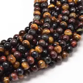 Natural Mixed Tiger Eye Round Bead Strands