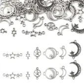 36Pcs 6 Styles Tibetan Style Zinc Alloy Connector Charms