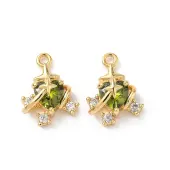 Brass Micro Pave Cubic Zirconia Pendants