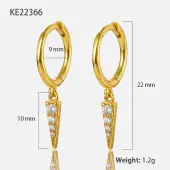 S925 Sterling Silver Clear Cubic Zirconia Triangle Hoop Earrings High-end Ear Jewelry