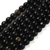 Natural Golden Sheen Obsidian Beads Strands