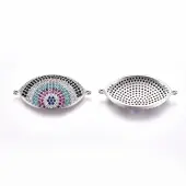 Brass Micro Pave Cubic Zirconia Links connectors