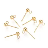 202 Stainless Steel Ball Stud Earring Findings