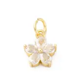 Brass Micro Pave Cubic Zirconia Charms