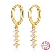 Colorful S925 Silver Ear Hoops with Zircon and CZ Stones