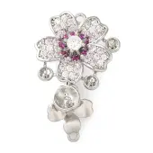 Brass Micro Pave Clear Cubic Zirconia Fold Over Clasps