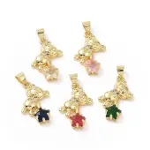 Brass Micro Pave Cubic Zirconia Pendants