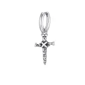 Stainless Steel Cross Hoop Earrings
