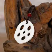 Retro Ethnic Porcelain Pendant Adjustable Polyester Cord Necklaces for Women