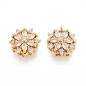 Brass Micro Pave Cubic Zirconia Beads