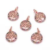 Brass Micro Pave Cubic Zirconia Charms