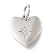 925 Sterling Silver Micro Pave Clear Cubic Zirconia Charms