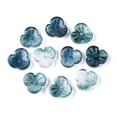 Baking Painted Transparent Glass Bead Caps