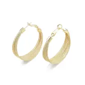 Brass Multi-sting Wrapped Hoop Earrings for Women