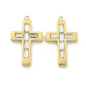 PVD Vacuum Plating 304 Stainless Steel Cubic Zirconia Pendants