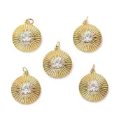 Brass Micro Pave Cubic Zirconia Pendants